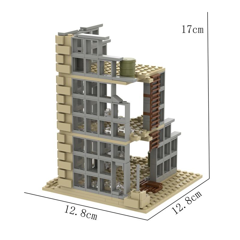 MOC Military Military Battlefield Model Building Blocks Base Rampart Blockhouse Army Soldier DIY Ruins Scene Assembly Brick Toy розовый