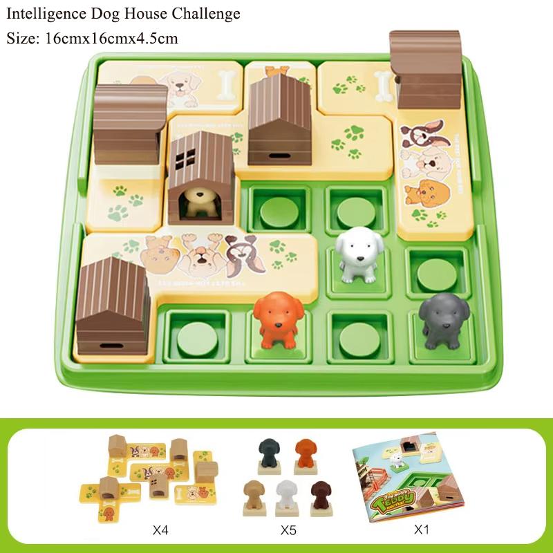 Kinder Logisches Denken Trainings-Brettspiel Versteckter Hund Labyrinth Rätsel Lernspielzeug Eltern-Kind Interaktives Spiel Kindergeschenk