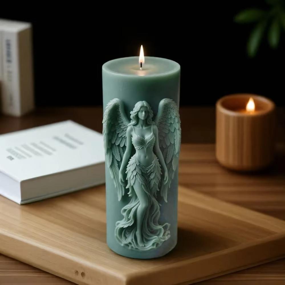 Flügel Göttin Duftende Silikon Kerzenform DIY Gebetsengel Skulptur Gips Harz Form Frauen Kerzenherstellung Zubehör Heimdeko