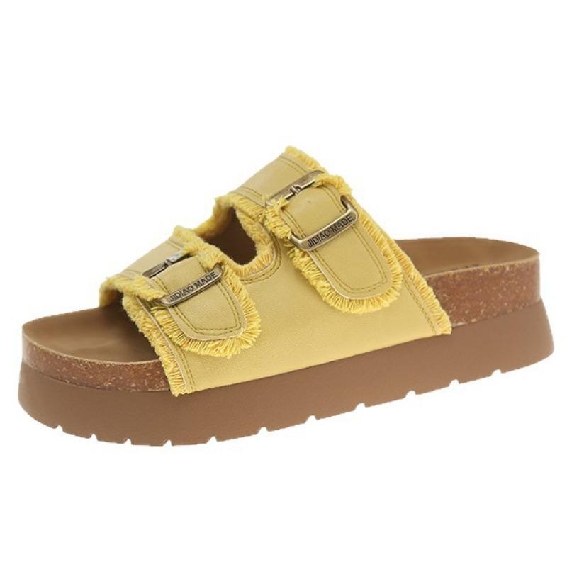 Slippers met dikke zool en verhoging, nieuwe zomersandalen voor dames, retro strandsandalen