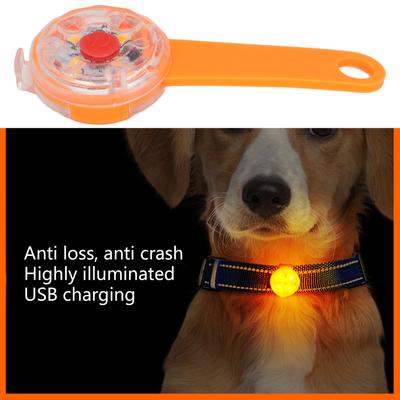 Pendentif Lumineux LED pour Collier de Chien TPU ABS IPX7 Étanche 3 Modes d'Éclairage Rechargeable USB Lumière de Sécurité pour Chien pour Sac d'Animal de Compagnie Vélo