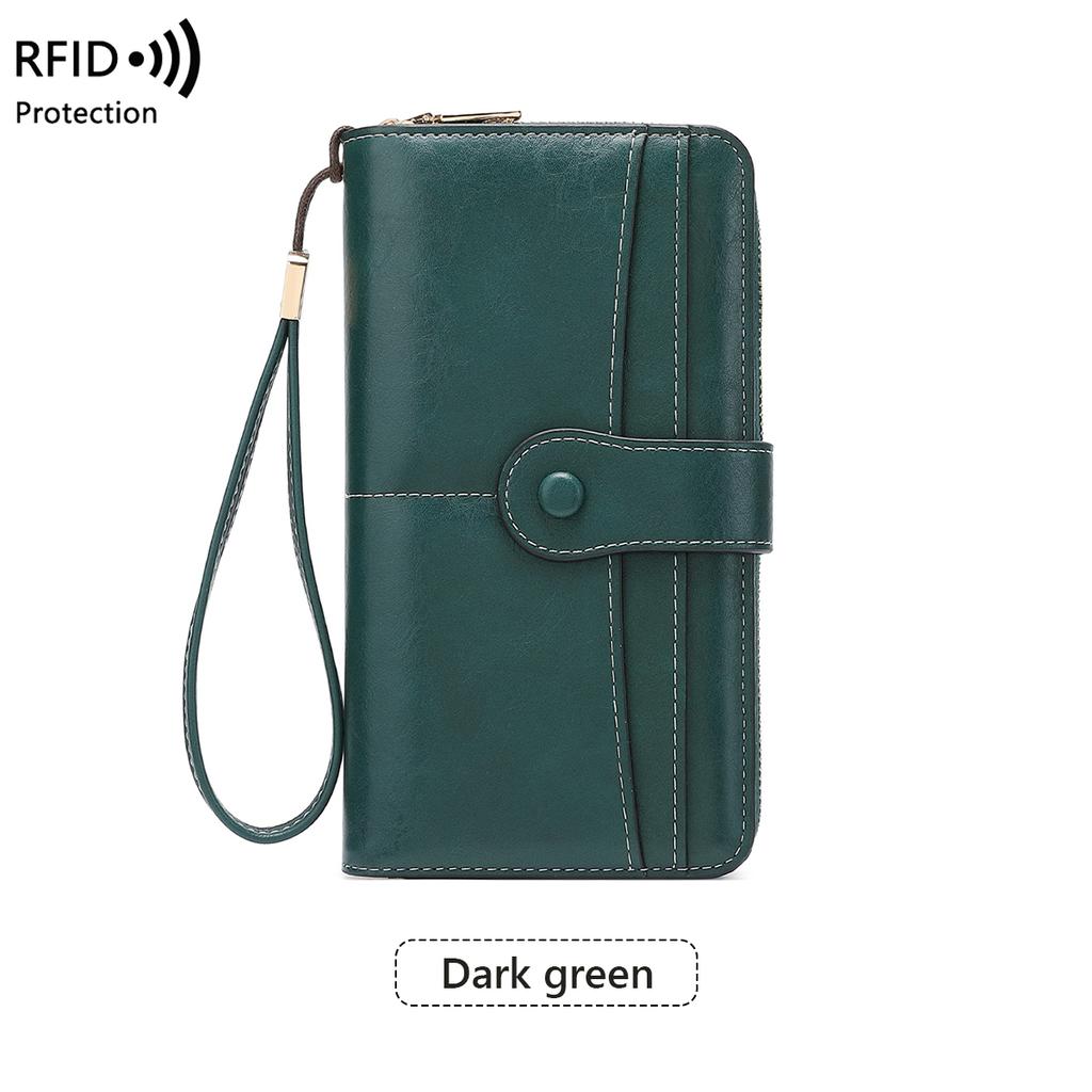Vintage Elegante Damen Lange Geldbörse RFID Bifold Multifunktionale Reißverschluss Handtasche Münzfach Multifunktionaler Kreditkartenhalter