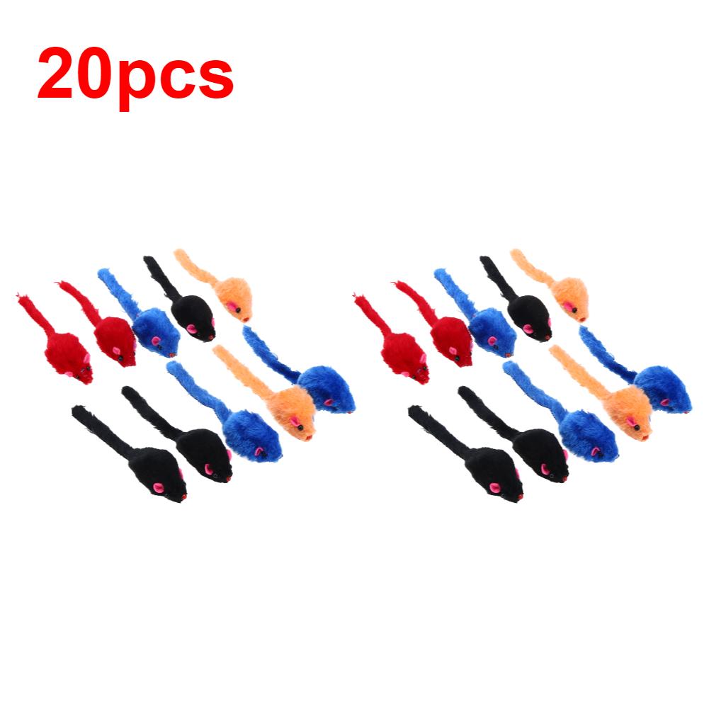 10pcs Pet Cat Toys False Mouse Mini Funny Playing Toys for Cats with Colorful Feather Plush Mini Mouse Toys Pet Supplies
