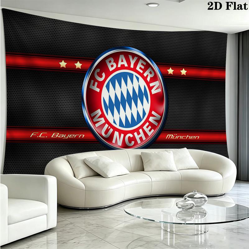 FC Bayern Munich Logo Wall Tapestry Aesthetic Wall Hanging Printed Fabric Blanket Decorative Tapestries for Bedroom Living Room Home Decor