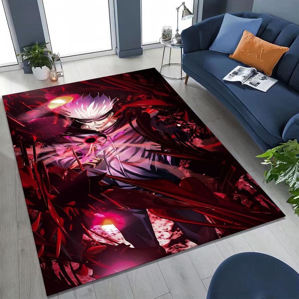 Anime Jujutsu Kaisen Yuji Satoru Kreslený koberec do ložnice, obývacího pokoje, k pohovce, domácí rohožka, dekorace, velká dětská hrací protiskluzová podložka na podlahu