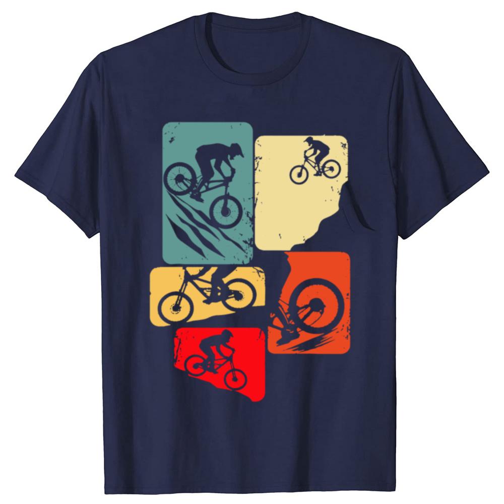 Funny Mountain Bike Downhill MTB Biking Cycling Biker Tshirts Men Fashion Casual Tshirt 100 Cotton Loose Oversized T Shirt