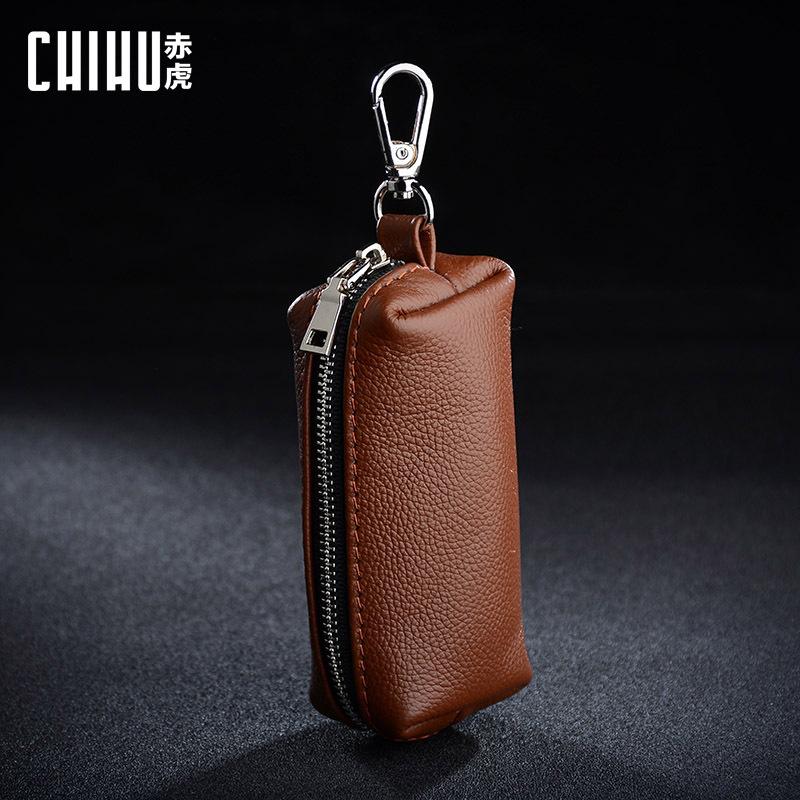 

Men s Fashion Leather Key Bag Large Capacity Key Storage Bag One Size кавовий