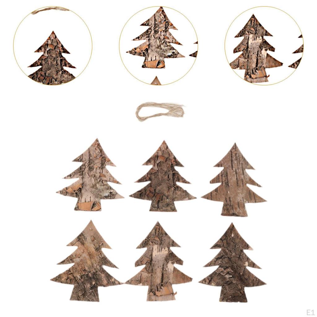 6 Pack Wooden Christmas Hanging Ornaments for Window Living Room Bedroom Farmhouse Decor