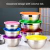 Prepping Mixing Bowls with Lids Stainless Steel Egg Whisking Pan Salad Bowl Set  Kitchen