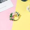 Korean Fashion Enamel Gardenia Flower Brooches For Women Luxury Design Pearl Casual Office Brooch Pin Gifts For Girl