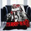 Retro Terrifier 2 Halloween Clown Art Blanket Fleece Print Portable Soft Throw Blanket for Sofa Office Bedspreads