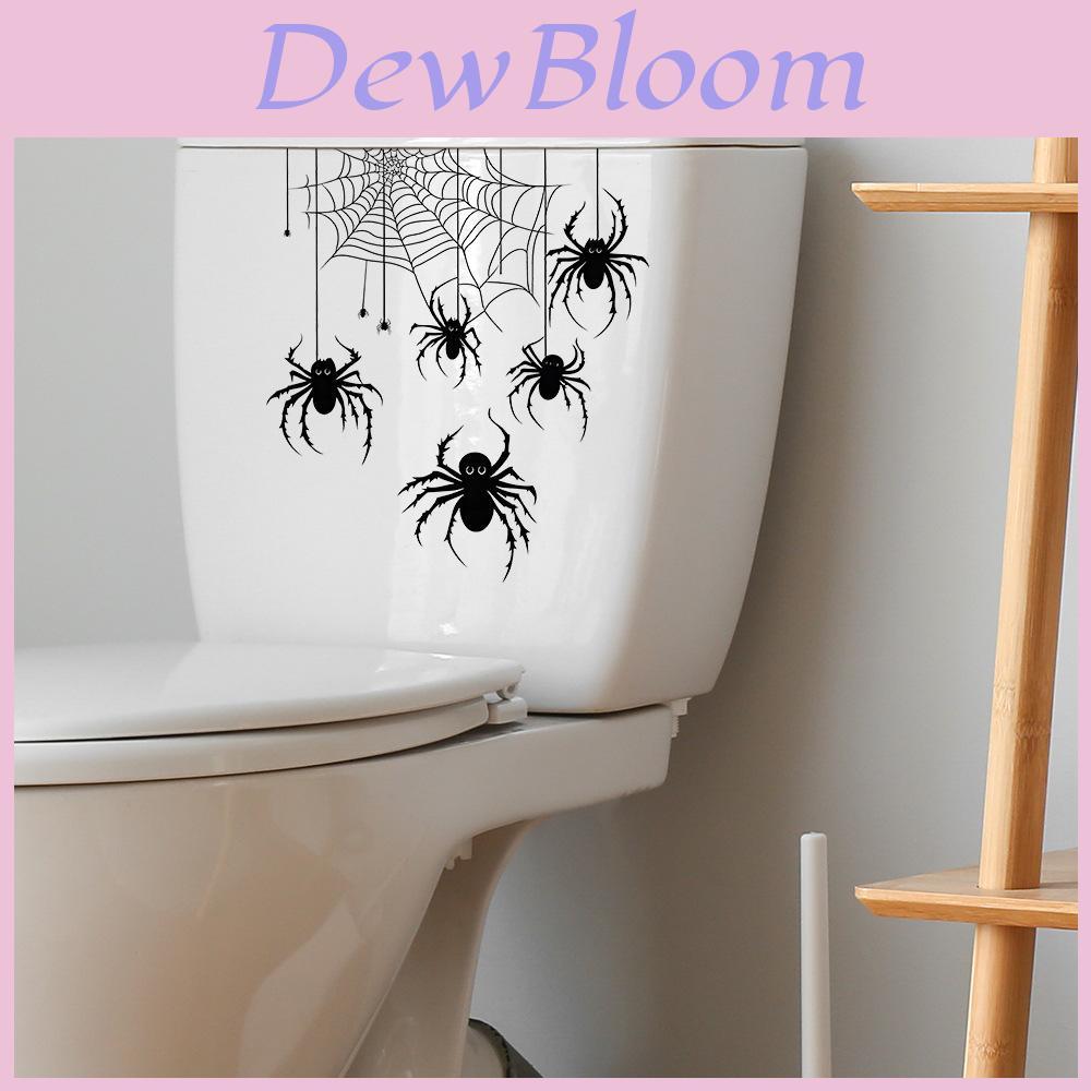Pvc Halloween Spider Web Toilet Sticker For Home Decor And Office Rooms