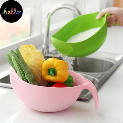 Food Grade Plastic Rice Beans Peas Was Ng Filter Strainer Green Pink Color Basket Sieve Drainer Cleaning Gadget