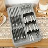 Besteck-Aufbewahrungsbox, Klassifizierung, Organisation, erweiterbar, große Kapazität, mehrere Fächer, Geschirr, Tablett, Gabel, Essstäbchen, Löffel, Schublade, Geschirr