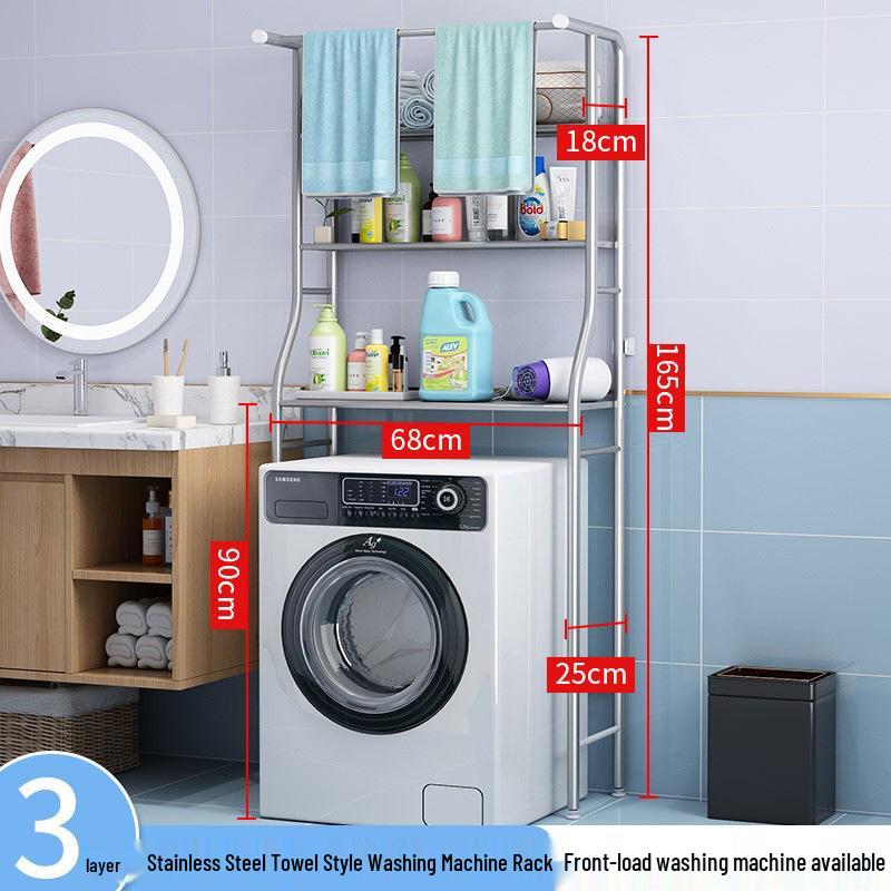 Punch-Free Multi-Layer Bathroom Storage Rack for Washing Machine and Toilet
