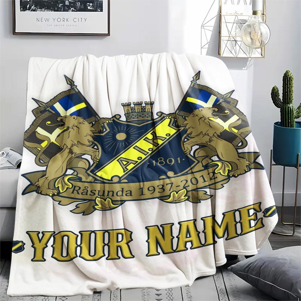 1PC Custom Name Aik Patterned Flannel Blanket Suitable For All Seasons for Home Decor Warmth and Comfort Gifts Holiday Present