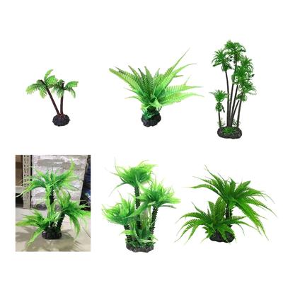 Mini Albero di Cocco Plastica Simulazione Acquario Verde Finta Pianta Acquatica Acquario Pianta Acquario Accessori