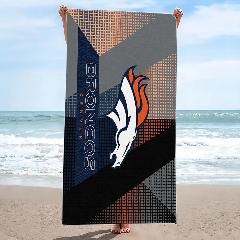 Denver Broncos Druck Strandtuch, Großes Weiches Schnelltrocknendes Handtuch für Strand Camping Schwimmen