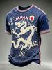 Tricou cu Grafică Dragon Japonez Bărbați Femei Imprimare 3D Model Cultură Japoneză Stil Fotbal Manșetă Scurtă Casual Sport Top Rapid Vară