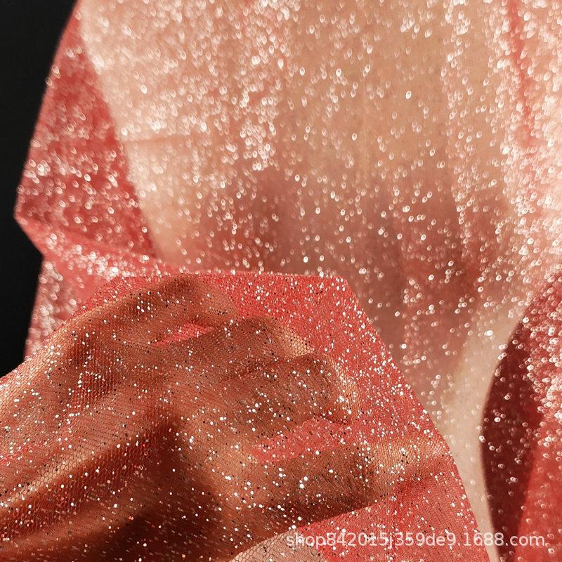 Silver Mesh Sequin Tulle Evening Gown Veil & Wedding Decoration Fabric