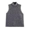 Winter Women's Beaded Knit Pullover Vest