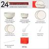 Haoya Cream Style 24-Piece Ceramic Dinnerware Set