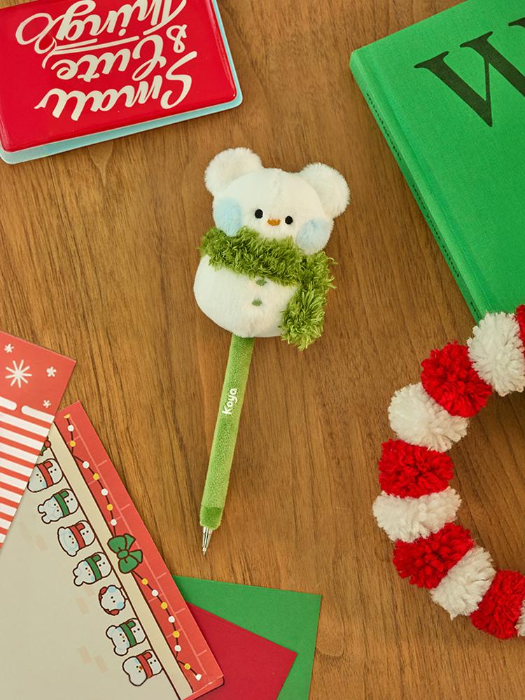 BT21 KOYA Minini Petit Holiday Snowman Plush Gel Pen