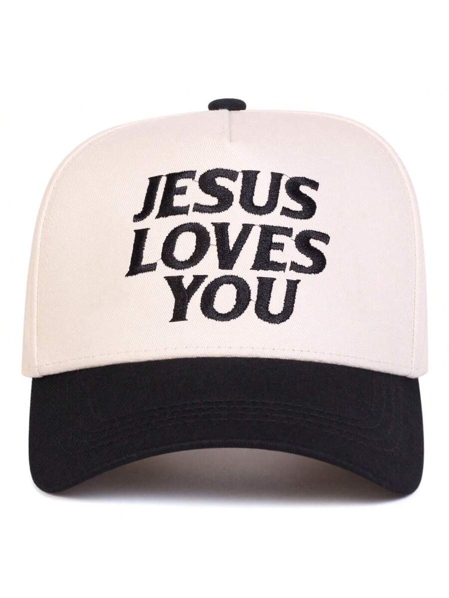 Men Camouflage Baseball Cap With Embroidered Jesus Loves You Lettering Outdoor Adjustable Hat Camouflage разноцветный