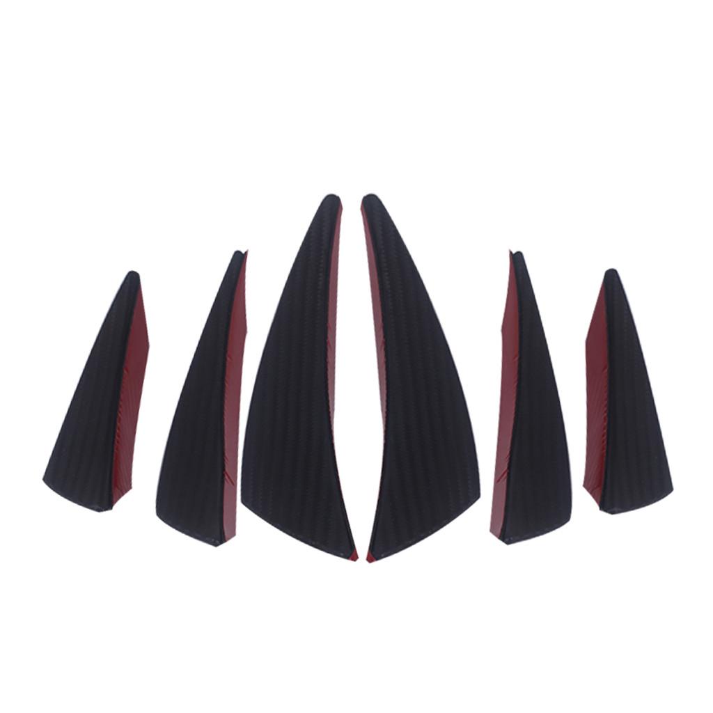 

6 шт. универсальный карбоновый автомобильный/автомобильный передний бампер, плавники, спойлер, канарды, ремонт чёрный