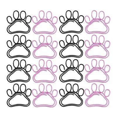 20pcs Cute Cat Claw Paper Clips Creative Pink Black Metal Paperclip Cartoon Bookmark Binder Office Stationery Binding Supplies