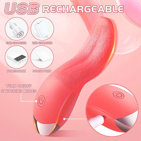 10 Modi Realistisk Tungeslikking Kraftig Stimulator Vibrator G Spot Klitoral Stimulering Brystvorter Onani Voksen Sexleketøy For Kvinner Par