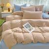 Super Soft Bed 4Pcs Set, Pure Washed Cotton Quilt Cover, Bed Sheet Full Quilt Cover, Bed Hat Student Three 4-Piece Set