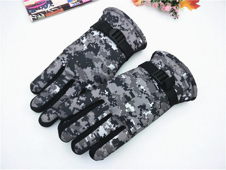 Winter Camouflage Non-Slip Cycling & Skiing Gloves - Thick, Velvet-Lined, Warm, Cold-Proof, Adult