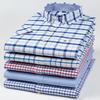 Men's Oxford Long Sleeve Square Collar Soild Plaid Striped Summer Casual Shirts Single Pocket  Shirt