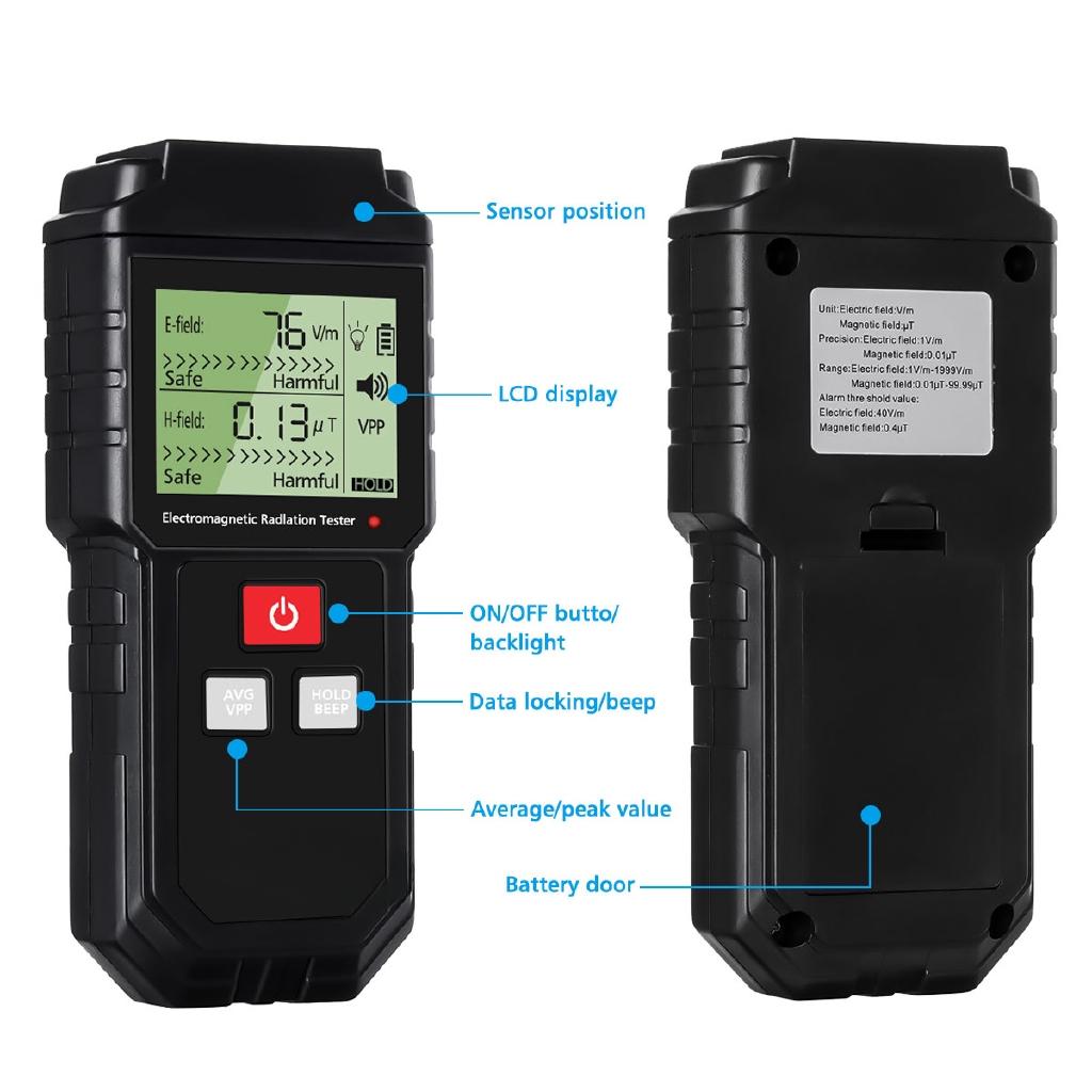 New 5Hz-3500MHz Electromagnetic Counter Digital Dosimeter Handheld Field Radiation Tester LCD Detector Measurement for Computer Phone