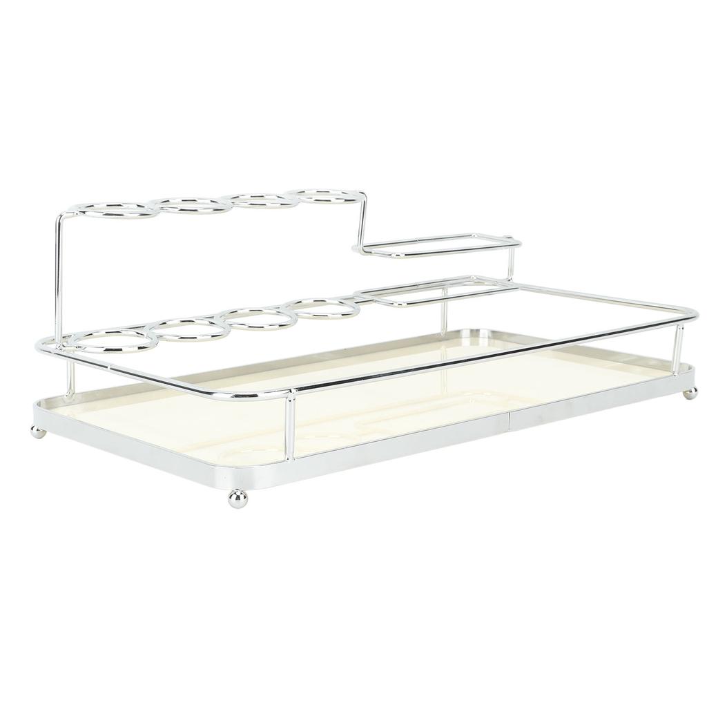 Iron Mouthwash Holder Iron and Acrylic Silver and White Effective Storage Toothbrush Holder for Toothbrush Toothpaste