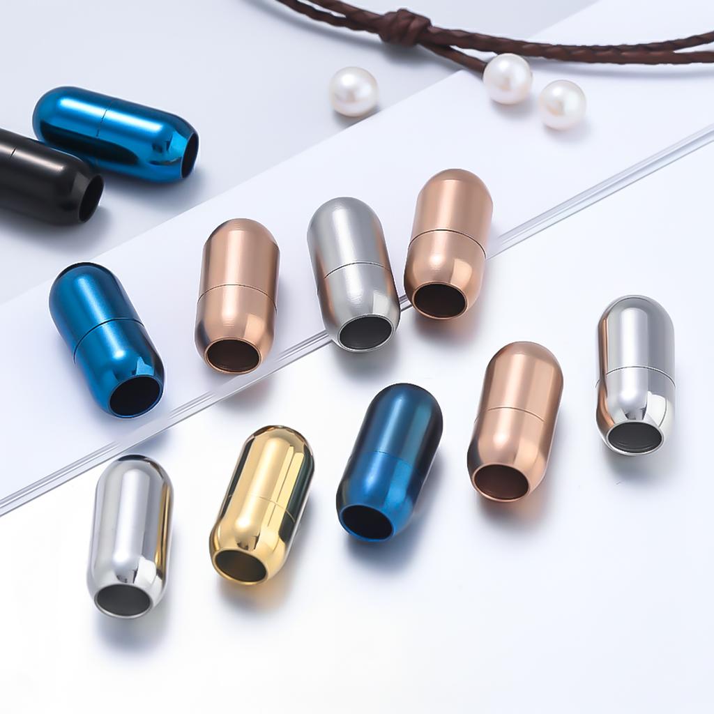 1 Stück Edelstahl 7-12mm Magnetverschlüsse Lederband Armband Magnet Spitze Schnalle Halskette DIY Verbindungsstücke Schmuckherstellung