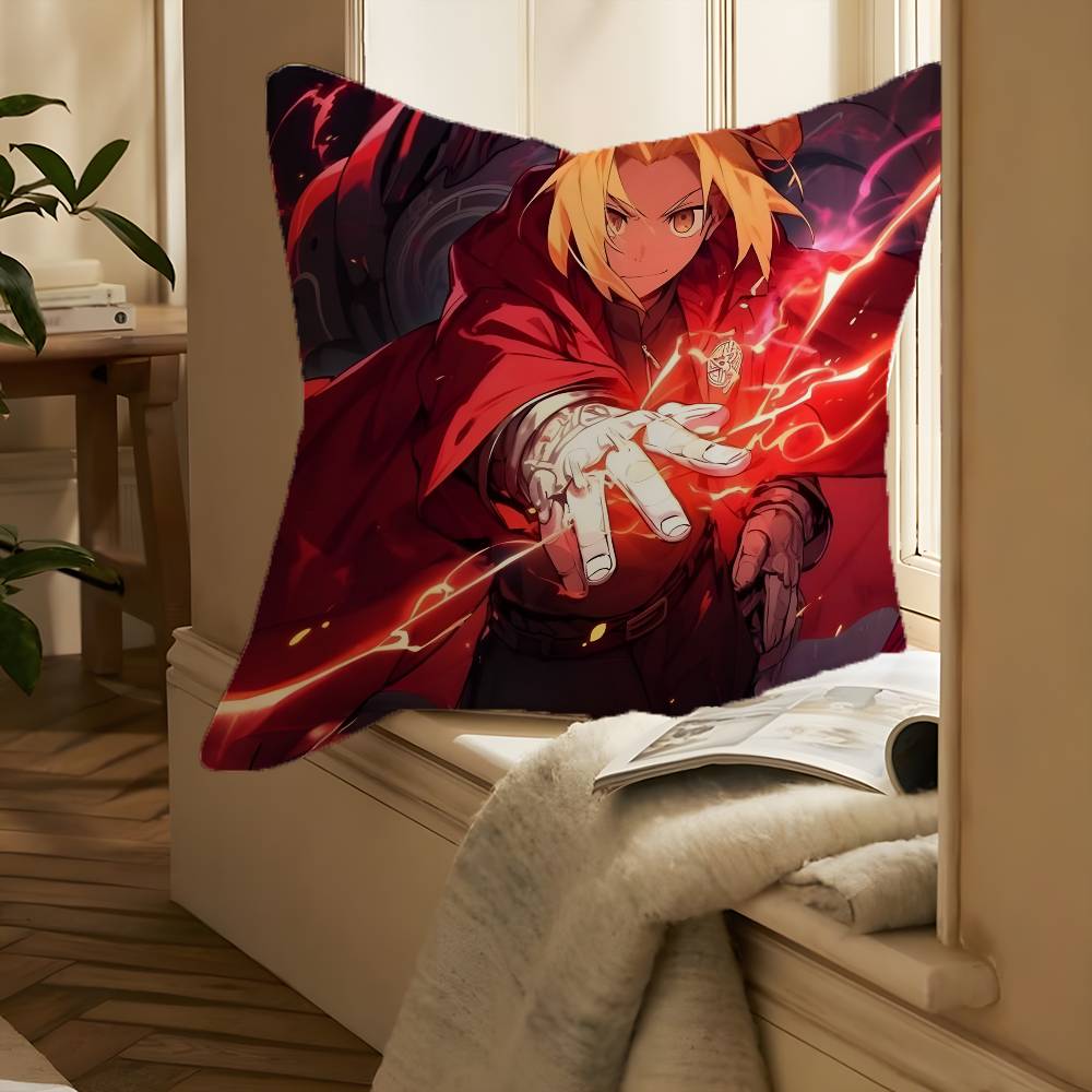 Anime F-Fullmetal Alchemist-MT Pillow Case Printing Pillowcase Living Room Sofa Cushion Cover Bedroom Room Decor