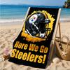 Asciugamano da Spiaggia Logo Pittsburgh Steelers, Asciugatura Rapida, Facile da Curare, Adatto Sia per il Fitness che per le Vacanze al Mare, Essenziale Sportivo