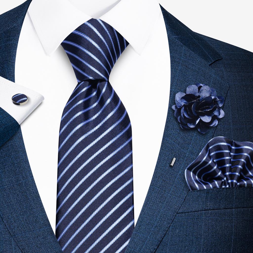 Fashion Men'S Paisley Tie Suit Pocket Towel Set 8Cm Polyester Jacquard Business Dress Tie