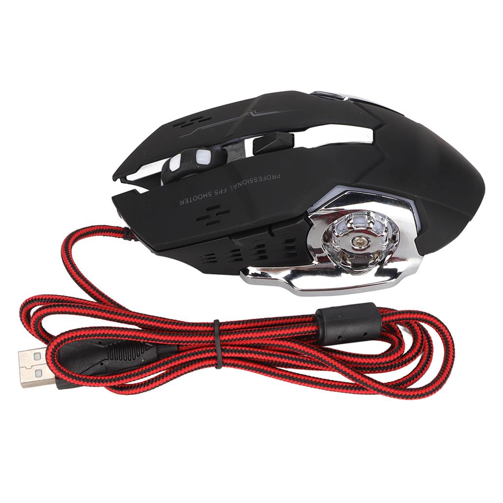 RGB Kabelgebundene Gaming-Maus Seitentasten-Design 1200DPI RGB Atemlicht USB Mechanische Gaming-Maus