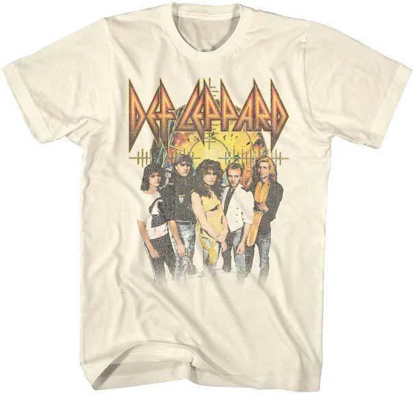 Def Leppard Pyromania Group Photo Men s T Shirt Rock Band Merch Unisex T-Shirt M