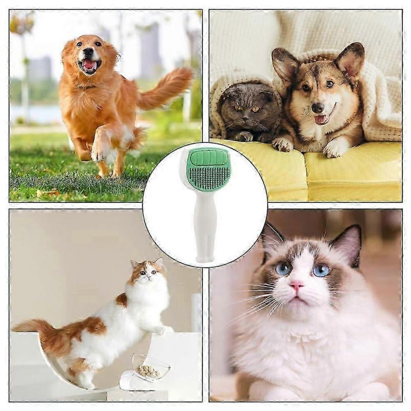 2PCS Pet Grooming Brushes Set, Cat Grooming Supplies, Indoor Dog Cat Massage Double Sided Comb 2 In 1 Pet Brushes Accessories for Home(White)