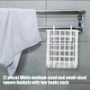Pack of 2 White Iron Wire Storage Baskets With Double Hook For Versatile Home Organization In Kitchen Bathroom Office