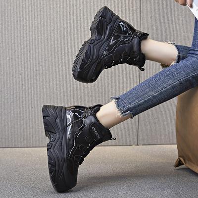 High-top Shoes Autumn and Winter Platform Cotton Shoes Casual Inner Height Increase Small Ins Tide Velvet Shoes
