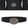Wear Resistant Adult Waist Belts with Carved Buckle Female Decorative PU Belts