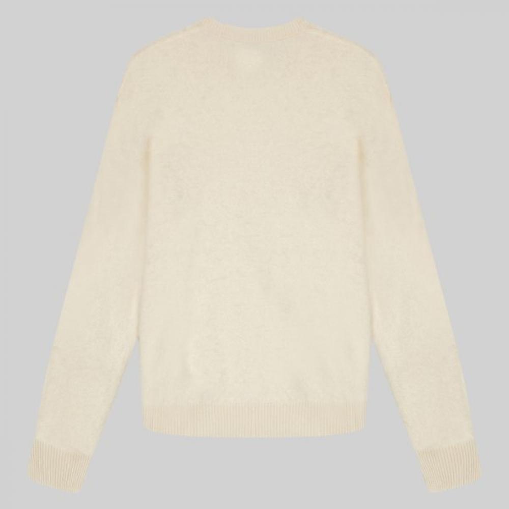Boss Hairy Cashmere Regular Fit Knit Sweater Open White  50526881131 