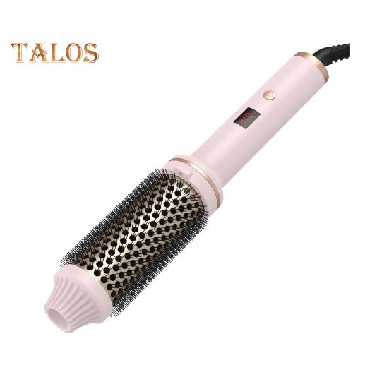 Wired Curling Brush LED Display Thermal Brush Fast Heating Negative Ion Round Brush Electric Hair Straightening Curling Wand Tools