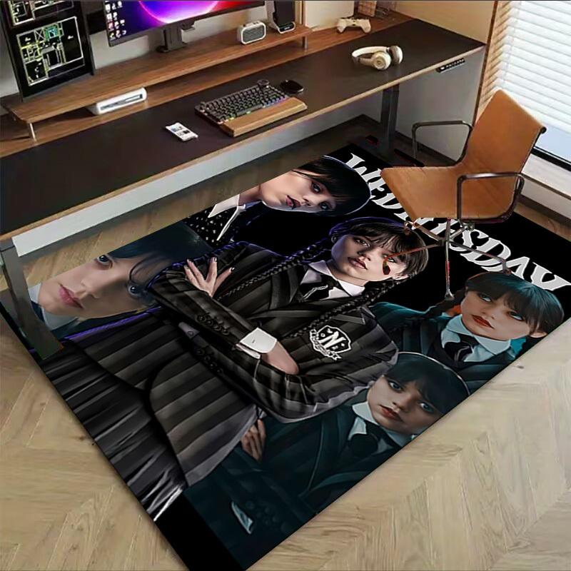 1pc Wednesday Addams Carpet Anti Slip Polyester Floor Mat for office.Bedroom