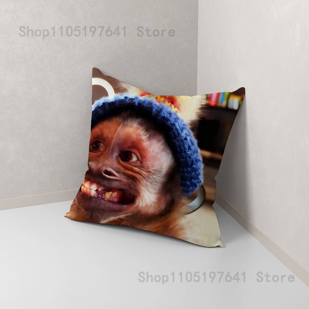 Funny Cute Monkey Emoji Pillow Case For Sofa Decor Car Office Room Printing Cushion Cover Decorations and Protector